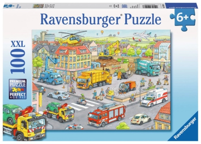 Ravensburger puslespil køretøjer i byen 100 brikker