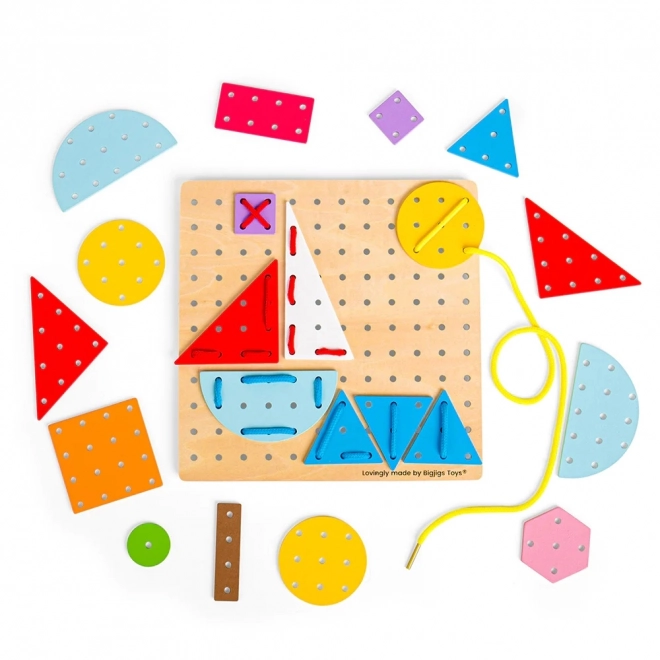 Bigjigs Toys Træ Snørespil Geometriske former