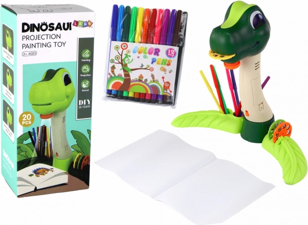 Tegneprojektor Dino med lyde og tilbehør