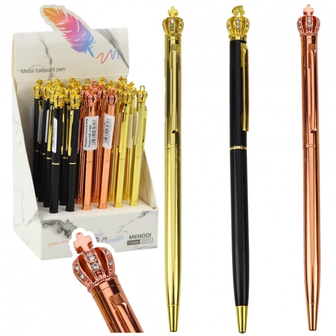 Automatisk metalpen Krone blæk blå 1,0 mm