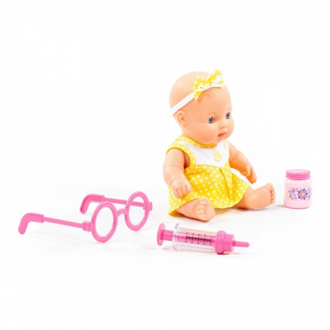 Sygt baby med tilbehør