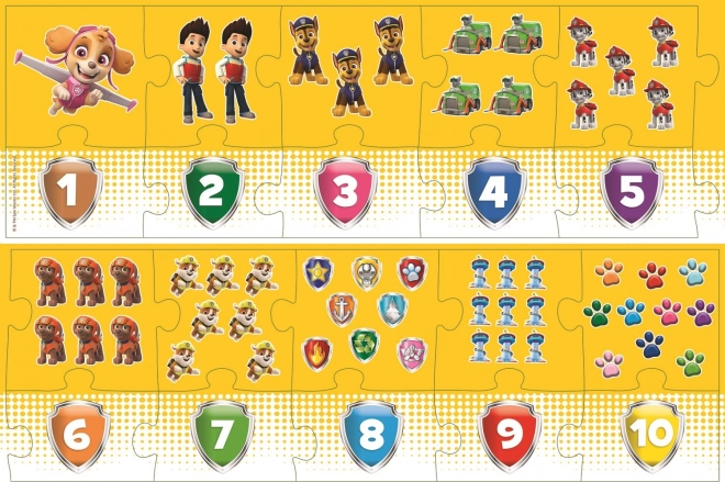 Uddannelsesmæssigt puslespil Tal Paw Patrol 20 brikker