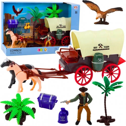 Cowboysæt med westernvogn og figurer