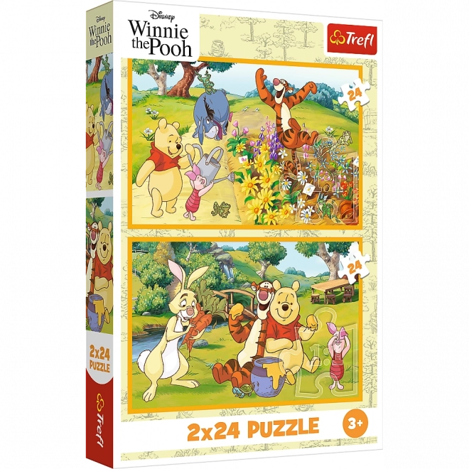 Puslespil 2x24 Disney Peter Plys - En dag i haven