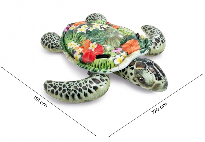 Oppustelig liggeunderlag skildpadde med håndtag - 191 cm