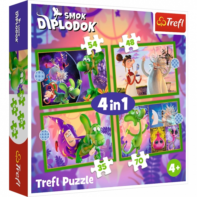 Puslespil 4i1 Verden af Drage Diplodoka