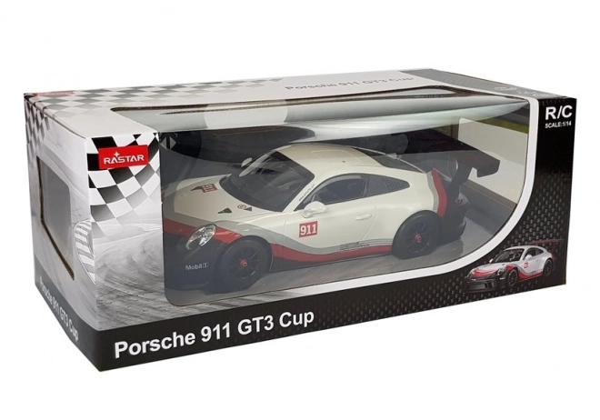 Fjernstyret bil Porsche 911 GT3 CUP Rastar 1:14 hvid