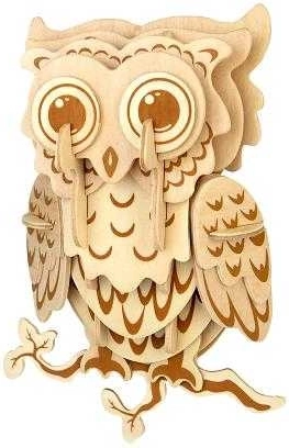 Woodcraft træ 3D-puslespil ugle