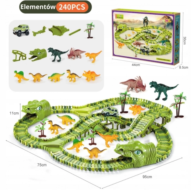 Gør-det-selv dinosaurus racerbane 240 elementer
