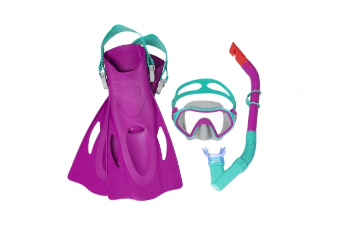 Bestway Hydro Swim Firefish børnesæt til snorkling med maske, snorkel og finner, blå (7+) – Lyserød