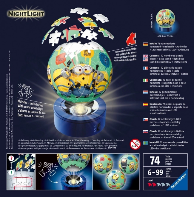 3D puslespil lysende bold Minions