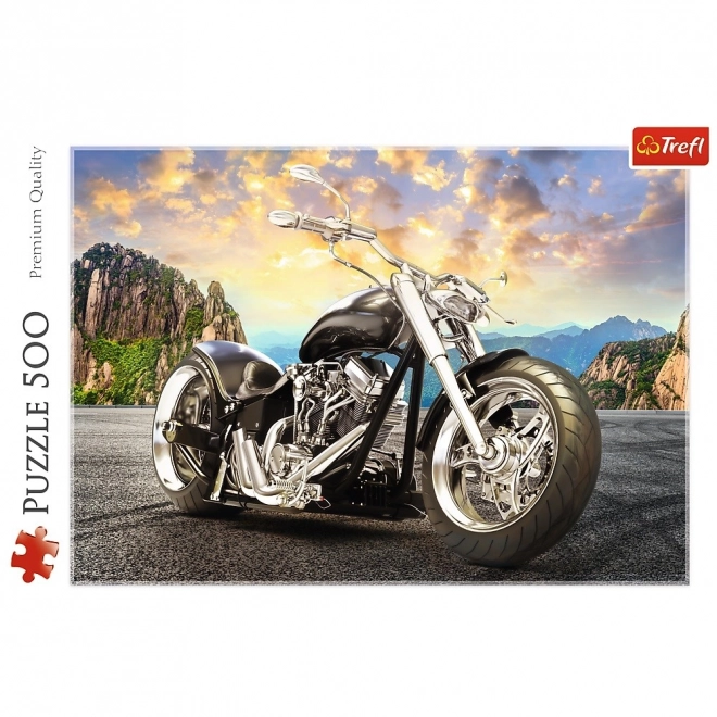 Puslespil 500 brikker sort motorcykel