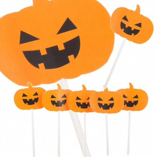 Halloween-kagetoppere til kage og cupcakes – græskar, 5 stk.