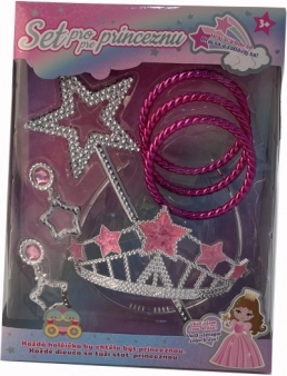 Prinsessesæt til børn med krone, øreringe og armbånd