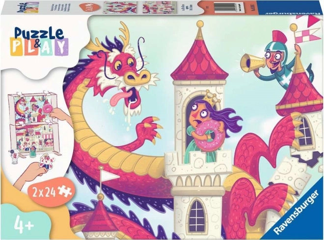 Ravensburger Puzzle & Play: donutskongeriget – 2×24 brikker