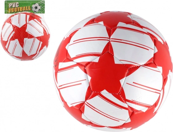 Oppustet fodbold rød/hvid 23 cm