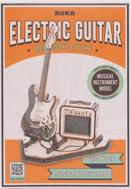 RoboTime træ 3D puslespil - Elektrisk guitar