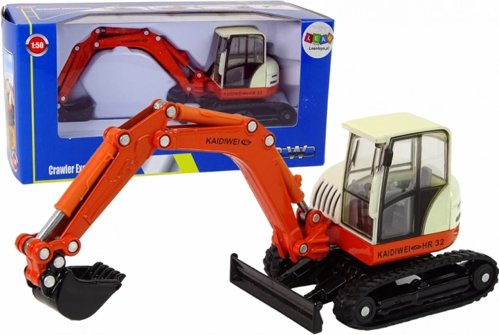 Metalmodel af gravemaskine med bevægelig arm 1:50