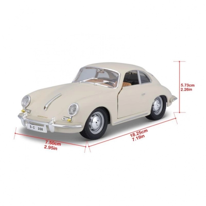 Bburago 1:24 Porsche 356B Coupe (1961) Elfenben