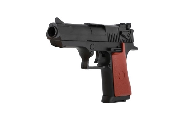 Pistol skumpistol 17cm plast + patroner 12stk + målskive 2stk på kort