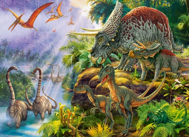 Puslespil 200 brikker dinosaurdal