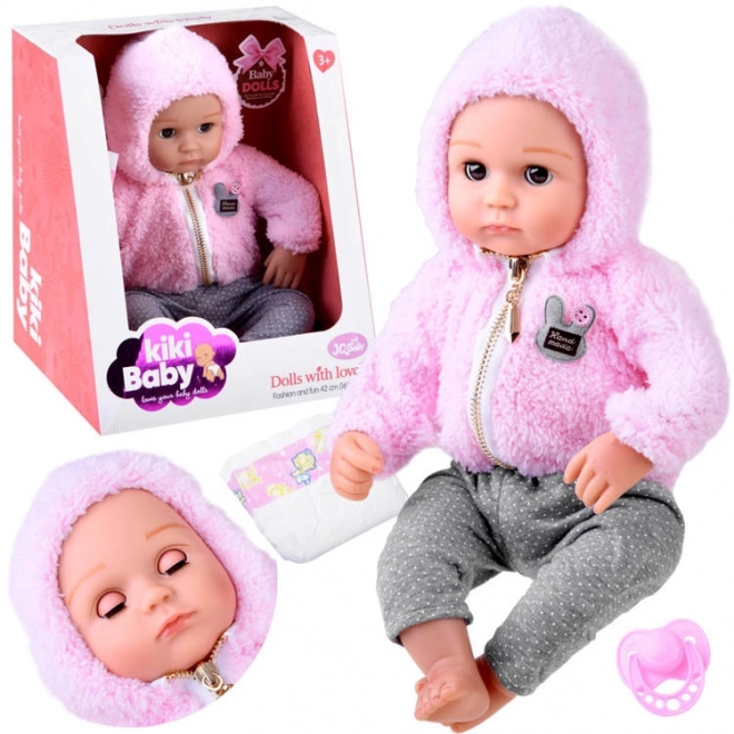 Blød gummidukke baby 43 cm