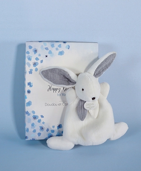 Doudou Gaveæske blå - mini kanin 17 cm