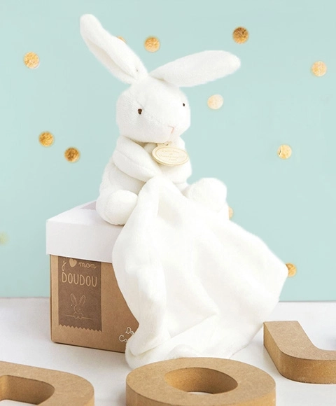Doudou gaveæske - kanin med nusseklud 10 cm