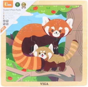 VIGA træpuslespil – rød panda, 9 brikker