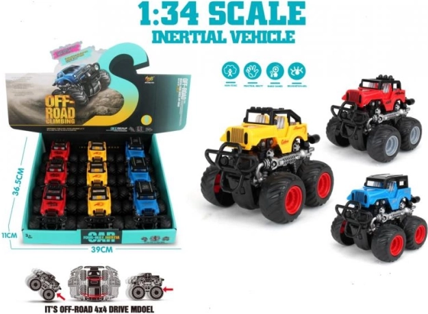 Off-road plastlegetøjsbil Jeep 1:34