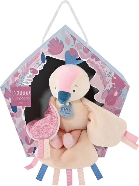 Gavesæt Doudou - musikalsk plysdyr fugl rosa 23 cm