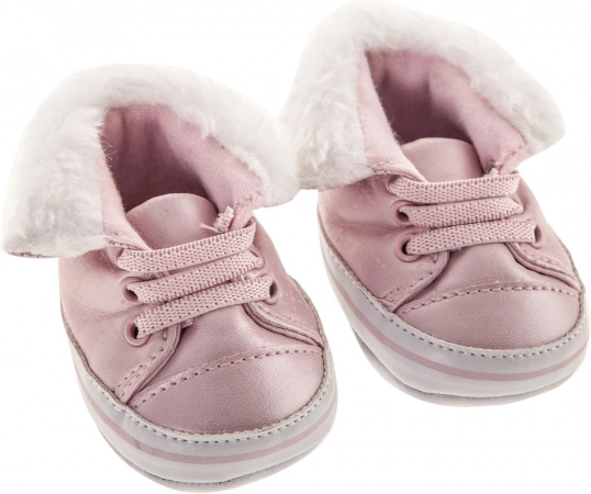 Dukkesko – lyserøde sneakers med pelskant