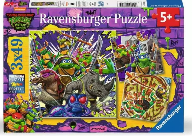 Puslespil Skildpadderne Ninja 3×49 brikker RAVENSBURGER