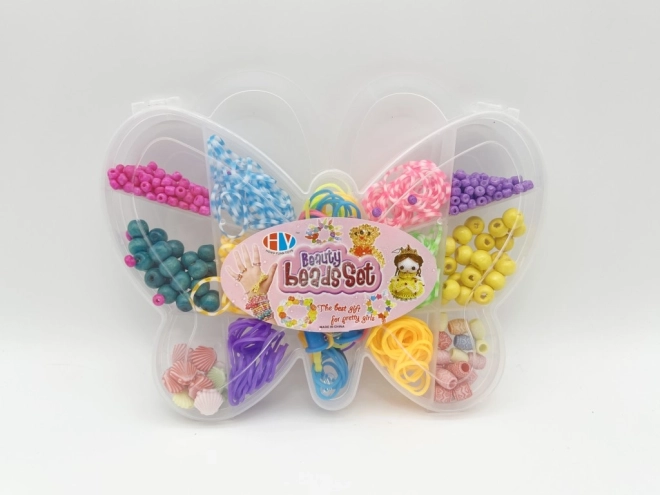 Sæt med elastikker og perler til fremstilling af Loom Band-armbånd, 338 stk.