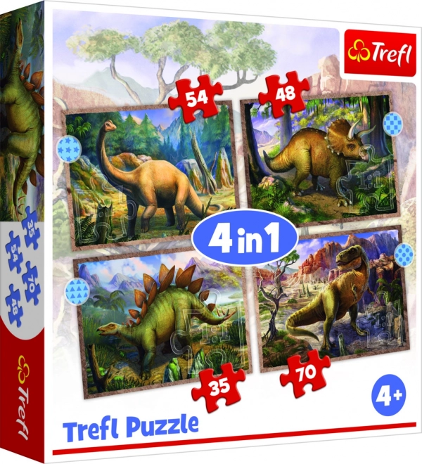 Puslespil 4-i-1 Spændende dinosaurer