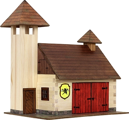 Træbyggesæt til limning HOBBY KITS – brandstation 1:32