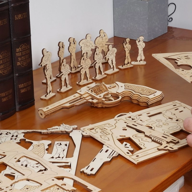 RoboTime 3D træ mekanisk puslespil Revolver Corsac