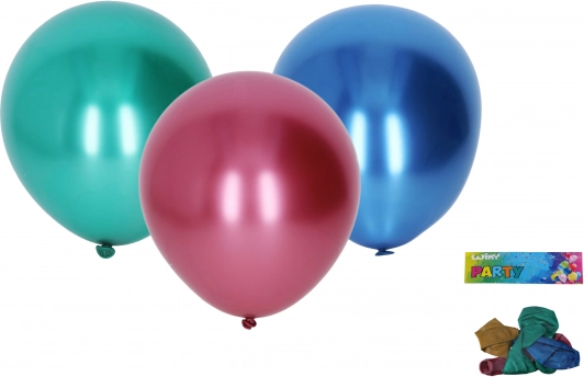 Oppustelige balloner 25 cm, sæt med 5 stk., krom