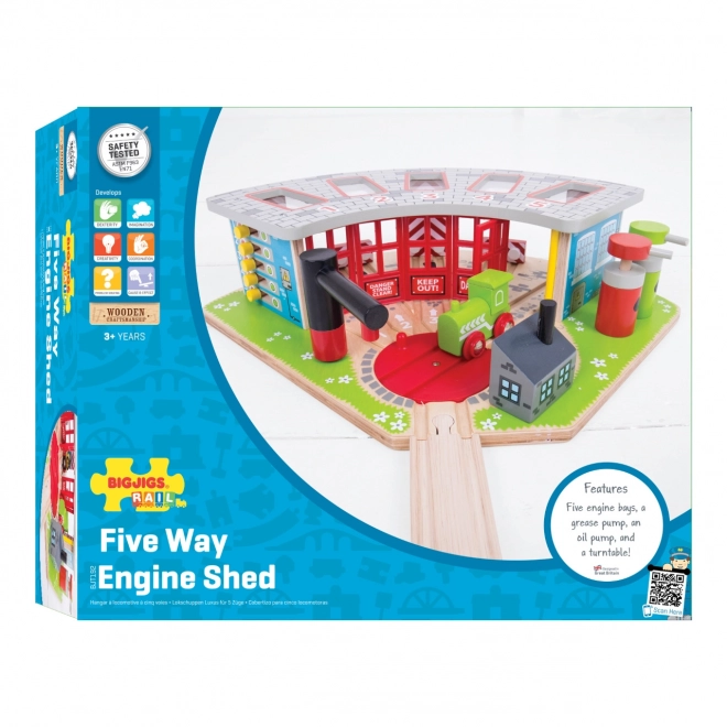 Bigjigs Rail Eksklusivt depot til 5 tog