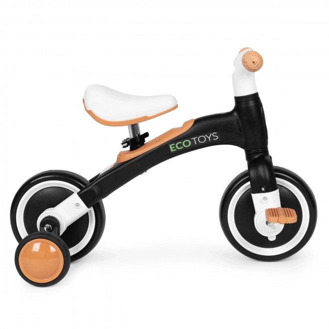 Løbecykel med pedaler og støttehjul sort ECOTOYS