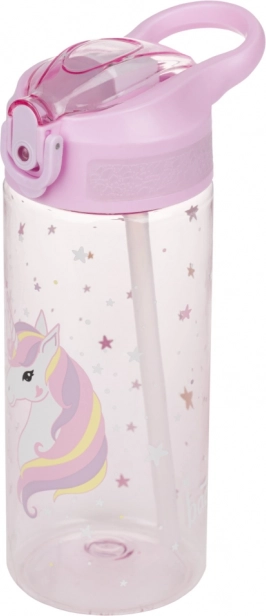 Tritan drikkeflaske med sugerør Rainbow Unicorn 500 ml