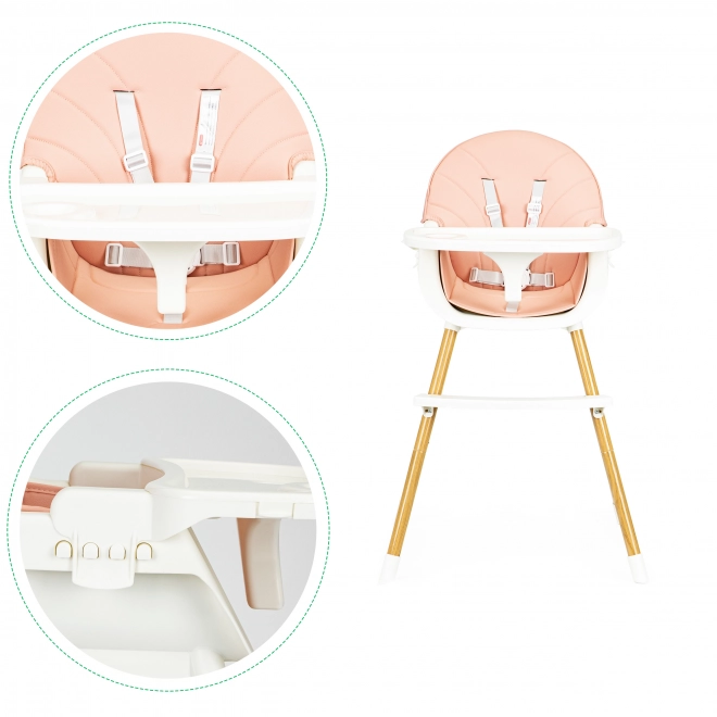 Ecotoys Spisestol 2-i-1 Pink