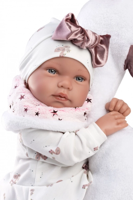 Llorens 84456 NEW BORN - realistisk babydukke med lyd og blødt stofkrop - 44 cm