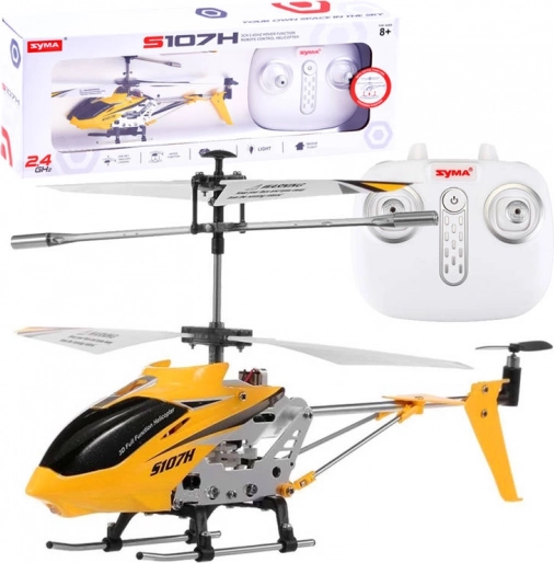 Syma S107H fjernstyret metalhelikopter med gyro-stabilisering – Gul