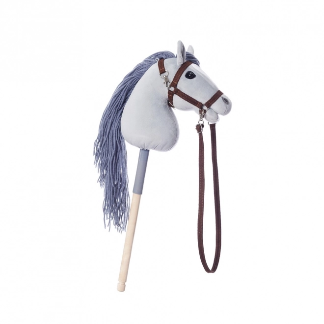HOPPIHORSE hest på pind hobbyhest størrelse A4 grå