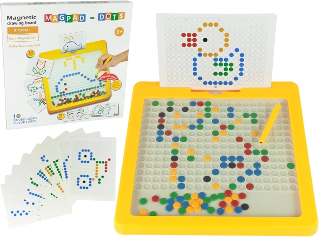 Magnetisk tavle med 100 perler gul