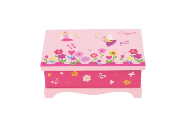 Smykkeskrin Princess spejl træ 17x7x11,5cm i kasse