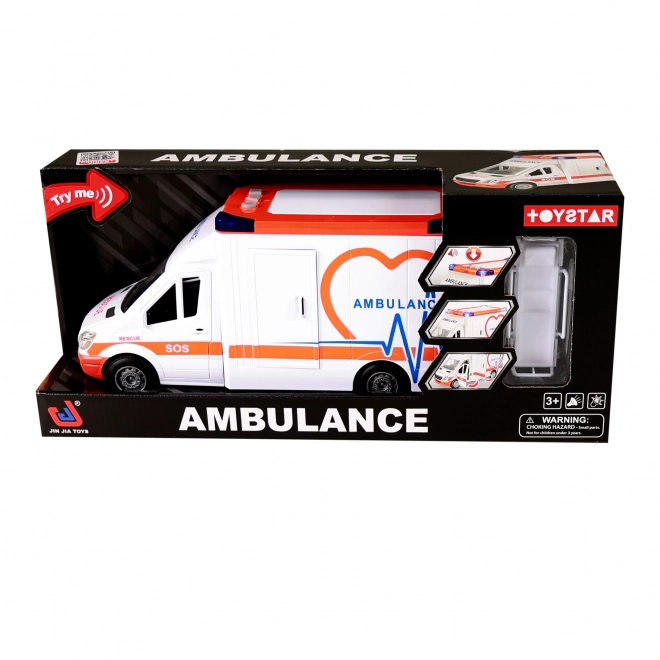 Ambulancebil med lyd og lys
