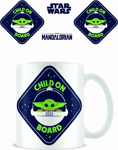 Keramisk krus Mandalorian med motivet Child on Board