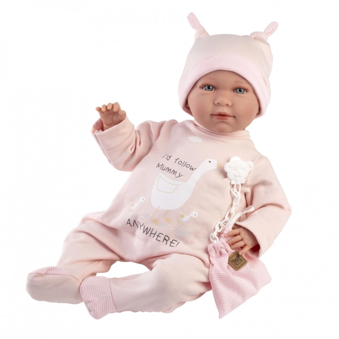 Llorens 74108 NYFØDT - realistisk dukke baby med lyde og blødt stofkrop - 42 cm